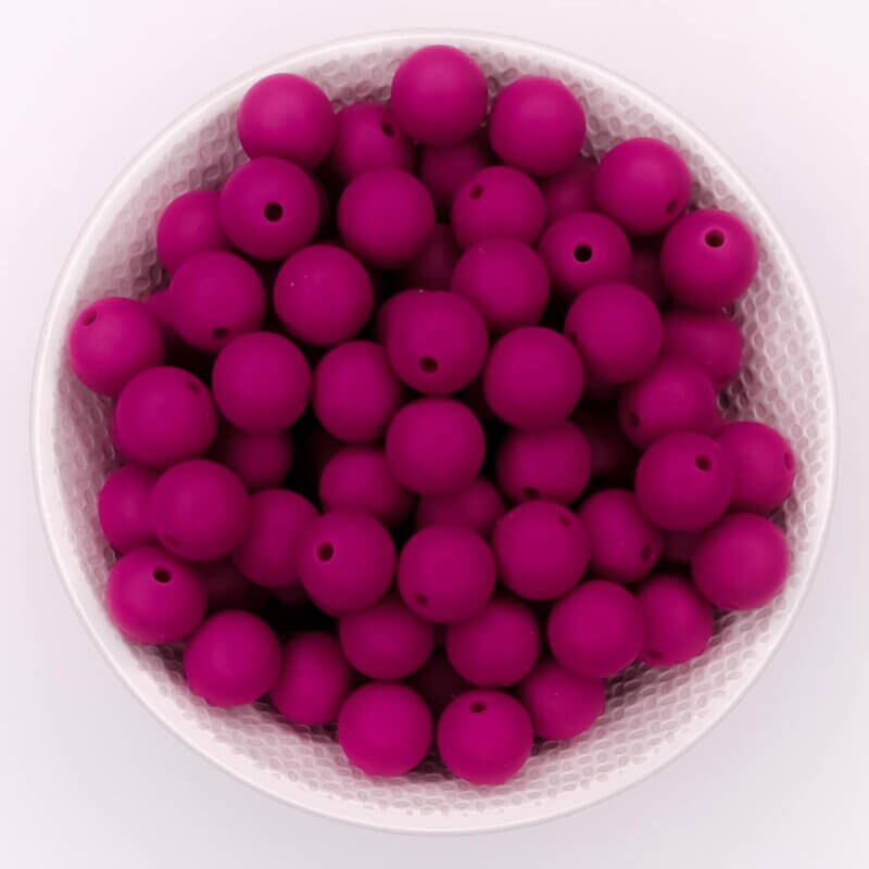 Perles en silicone 12 mm cyclamen bpa free wholesale