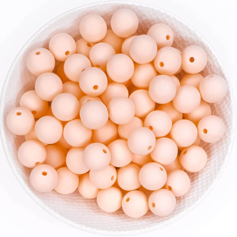 Perles en silicone 12 mm pêche claire bpa free wholesale