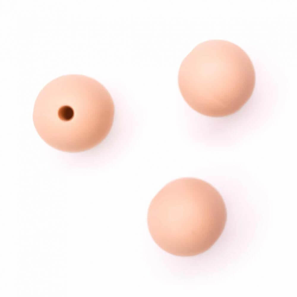 Siliconen Kralen - Rond - 6 mm - Perzik - Per 50 stuks