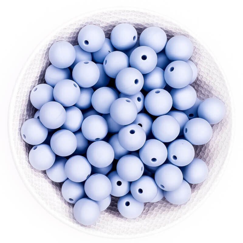 Perles de silicone 12 mm bleu clair sans bpa en gros
