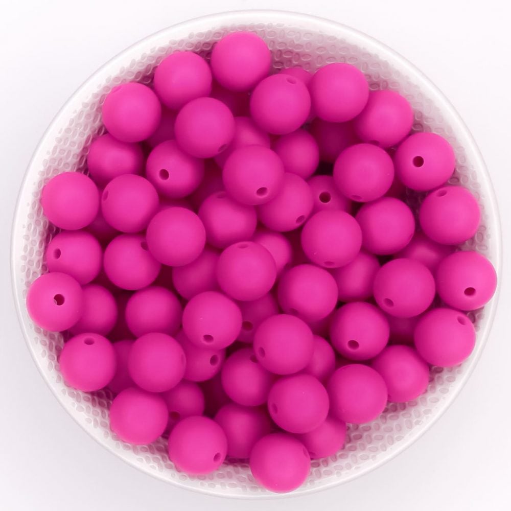 Siliconen kralen 12 mm magenta bpa vrij groothandel