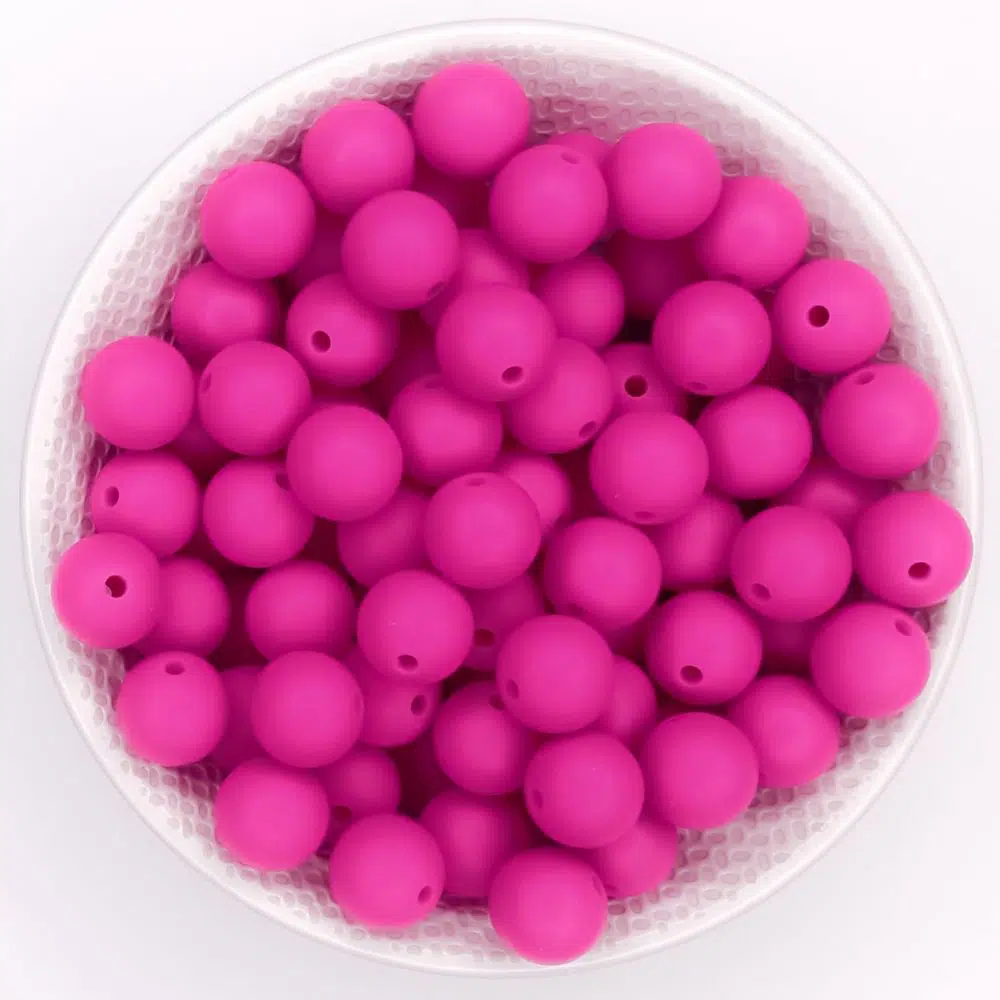 Siliconen kralen 12 mm magenta bpa vrij groothandel