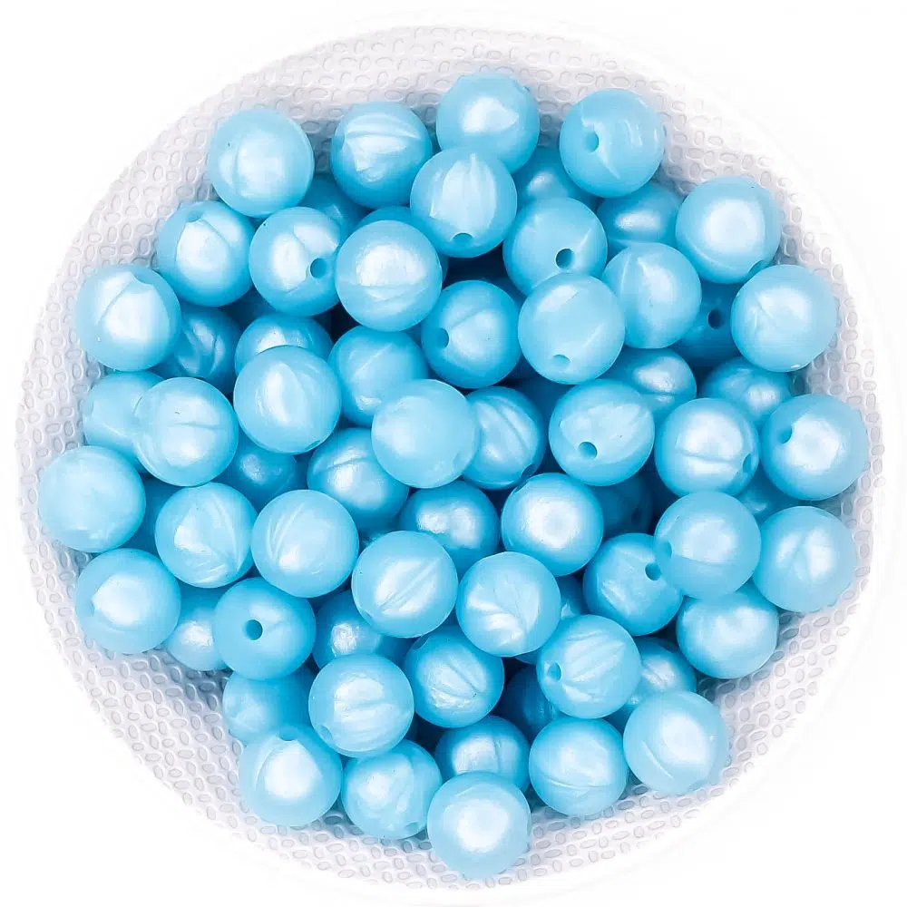 Siliconen kralen 12 mm metallic ijs blauw bpa vrij groothandel