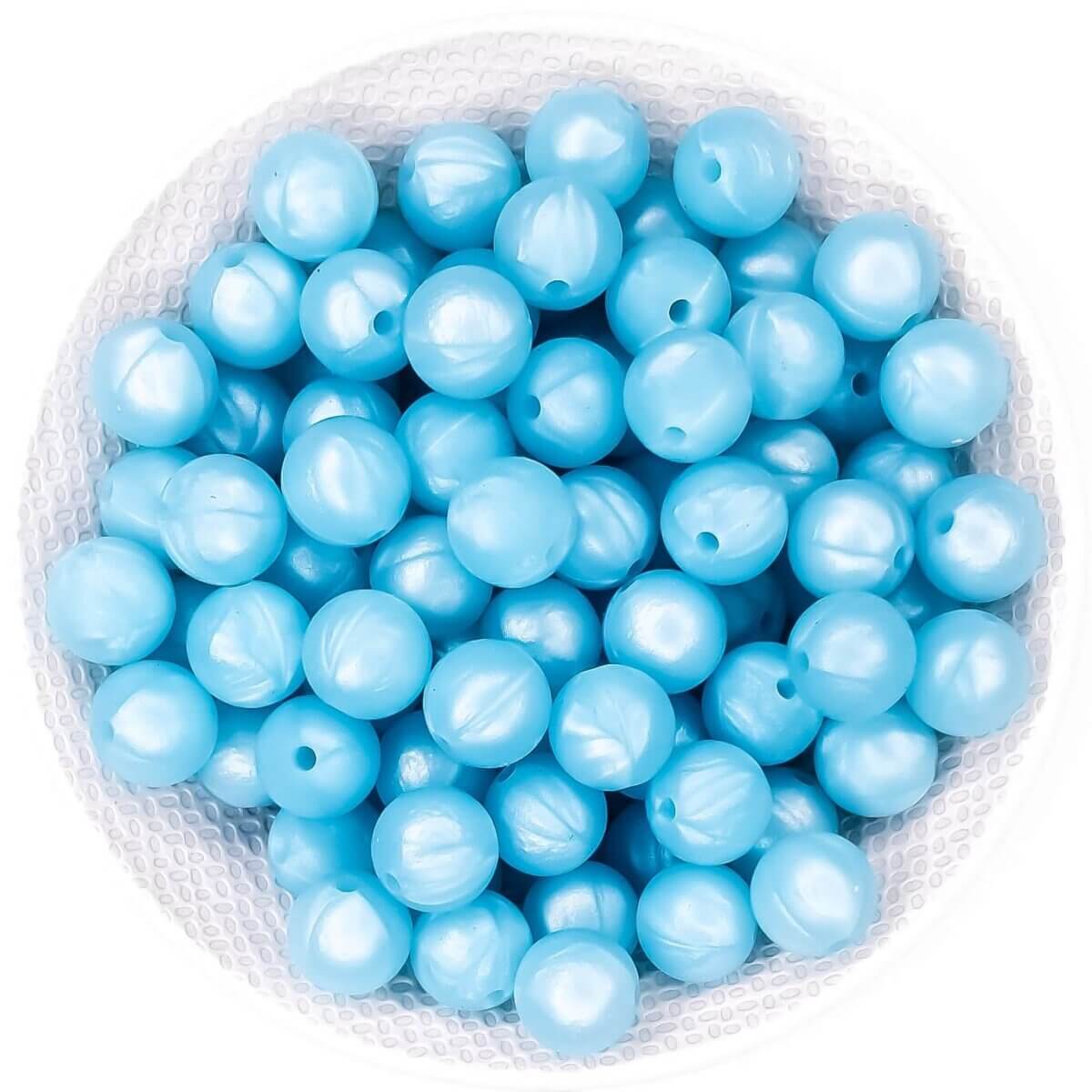 Siliconen kralen 12 mm metallic ijs blauw bpa vrij groothandel