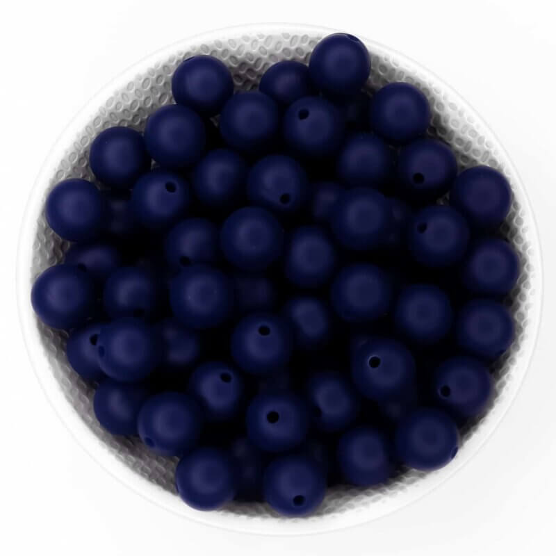 Perles en silicone 12 mm bleu nuit bpa free wholesale