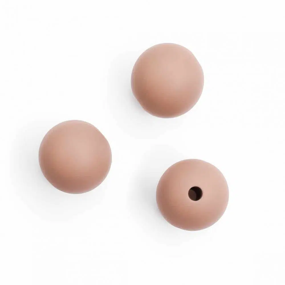 Siliconen kralen 12 mm milk chocolate bpa vrij