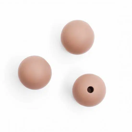 Siliconen kralen 12 mm milk chocolate bpa vrij