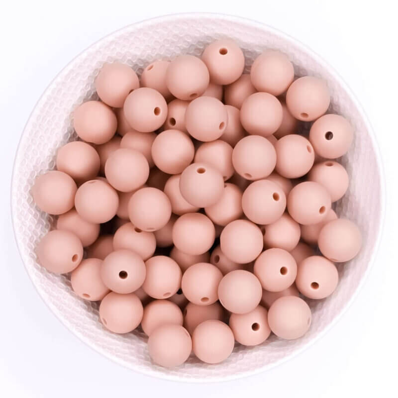 Perles de silicone 12 mm poudre nude bpa free wholesale