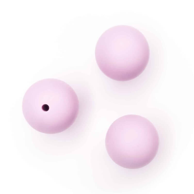 Silicone beads 15 mm bpa free baby safe pacifier cord powder lilac