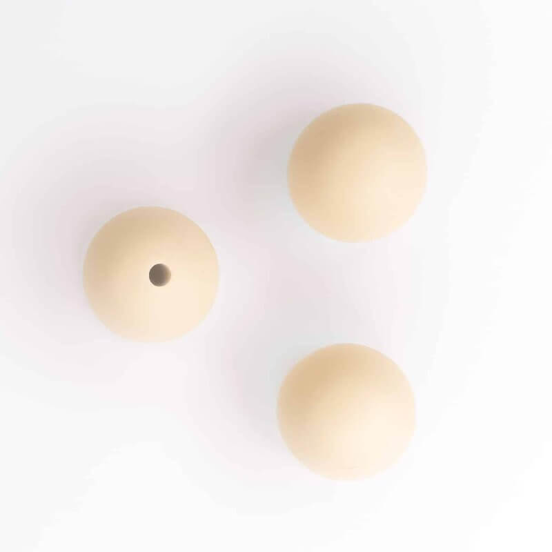 Perles de silicone 15 mm jaune doux en gros bébé sûr