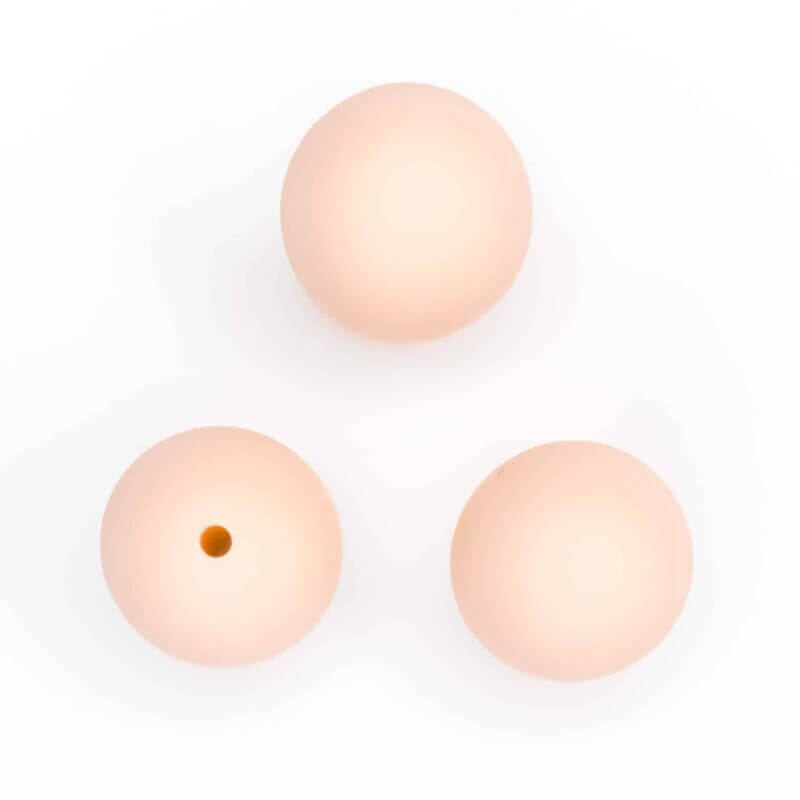 Perles en silicone 19 mm bpa free baby safe dummy cord apricot