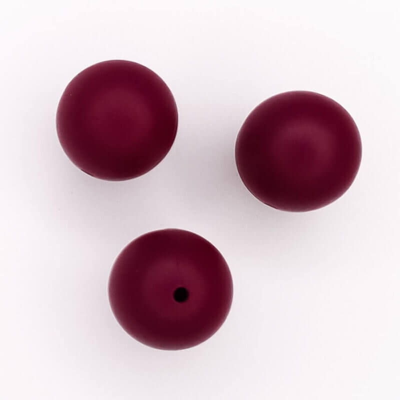 Silicone beads 19 mm bpa free baby safe pacifier cord berry red