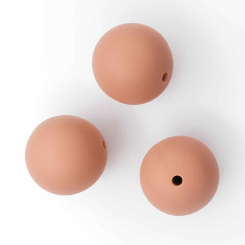 Silicone beads 19 mm bpa free baby safe pacifier cord caffè latte
