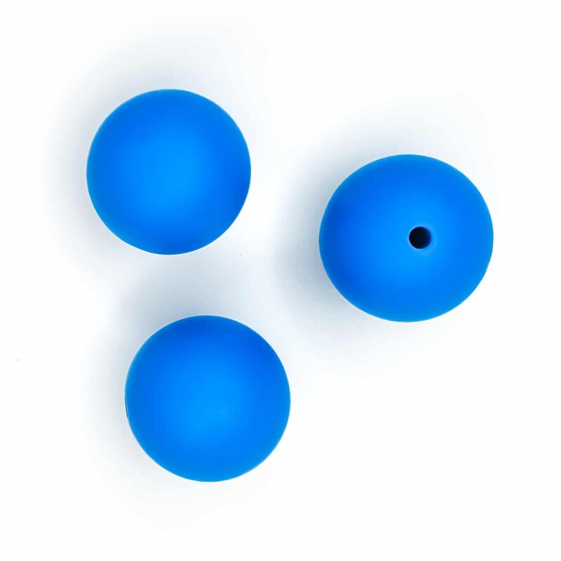 Silicone beads 19 mm bpa free baby safe pacifier cord deep sky blue