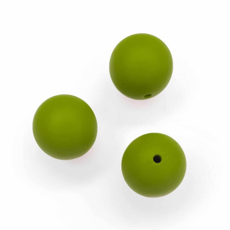 Silicone beads 19 mm bpa free baby safe pacifier cord lime green