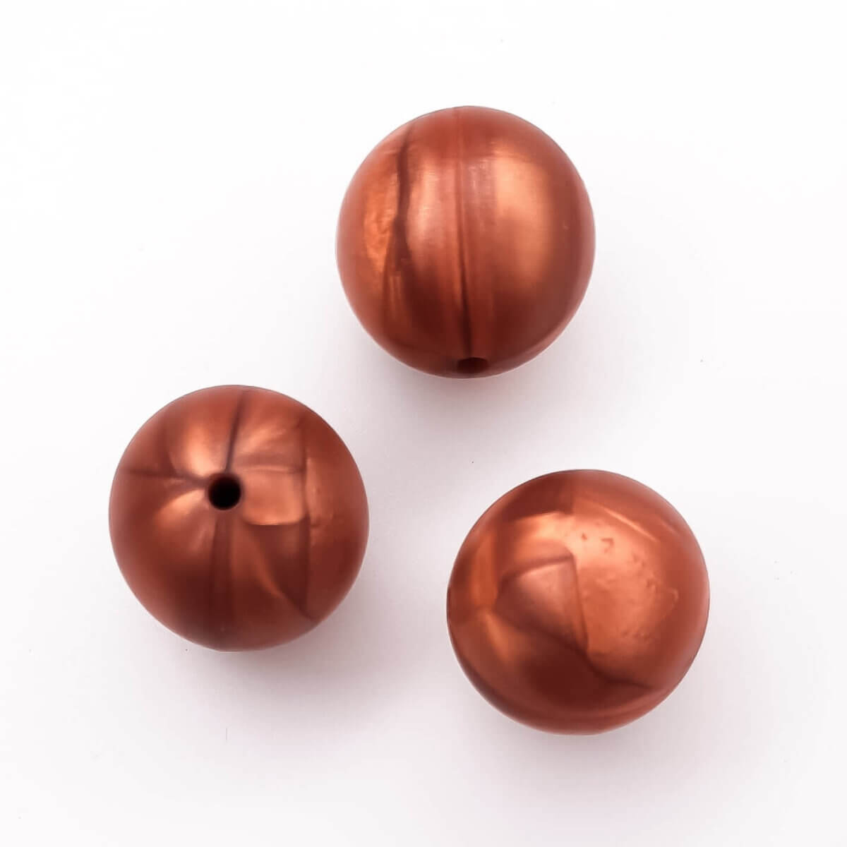 Silicone beads 19 mm bpa free baby safe pacifier cord metallic copper