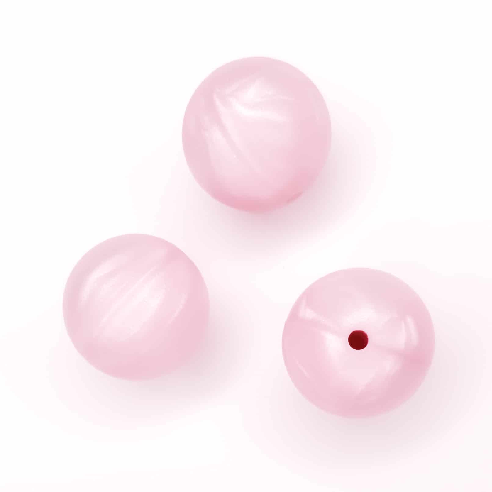 Silicone Beads 12 Mm Round Metallic Rose Quartz JH