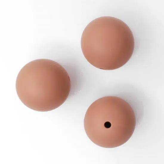 Siliconen kralen 19 mm bpa vrij baby veilig speenkoord milk chocolate