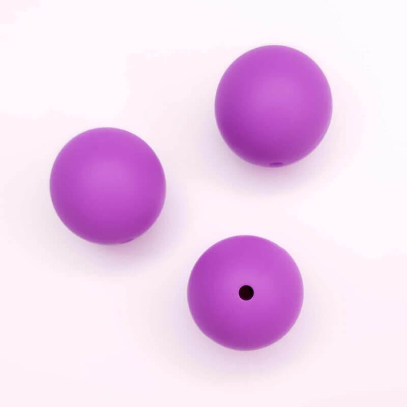 Perles en silicone 19 mm bpa free baby safe dummy cord purple