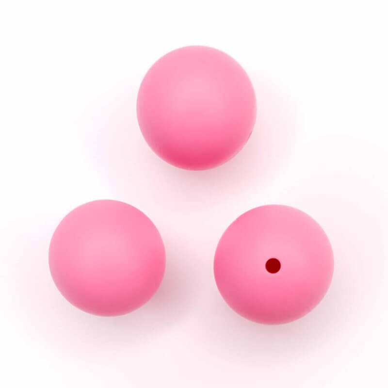 Silicone beads 19 mm bpa free baby safe pacifier cord powder pink