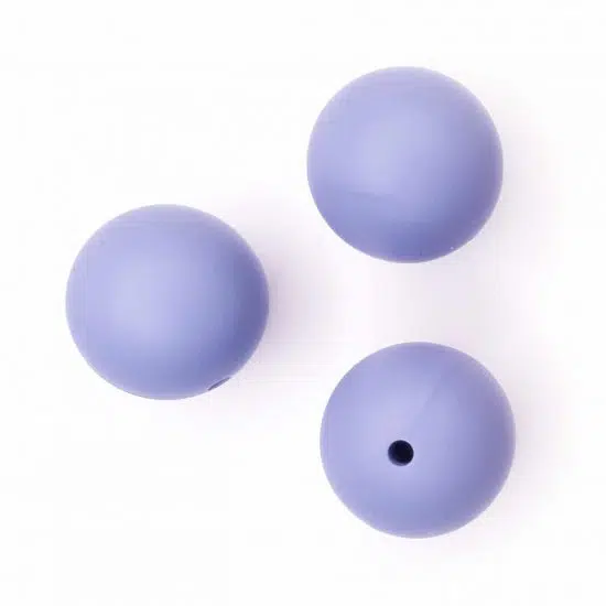Siliconen kralen 19 mm rond blauw paars