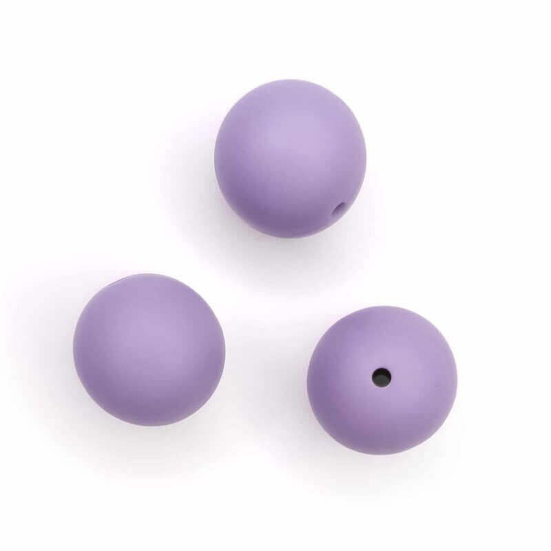 Silicone beads 19 mm round violet bpa free