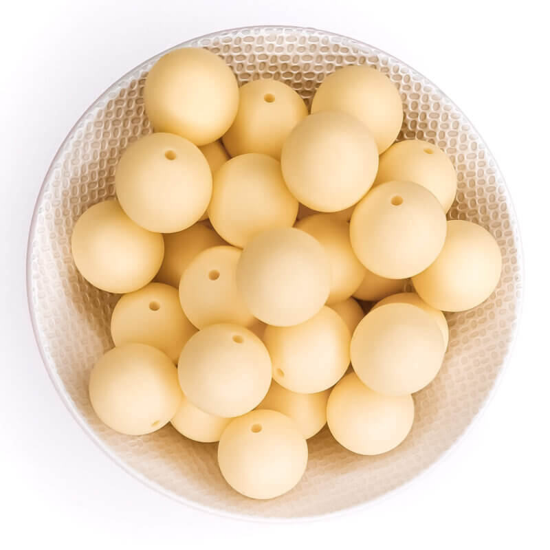 Perles de silicone 15 mm jaune doux en gros bébé sûr