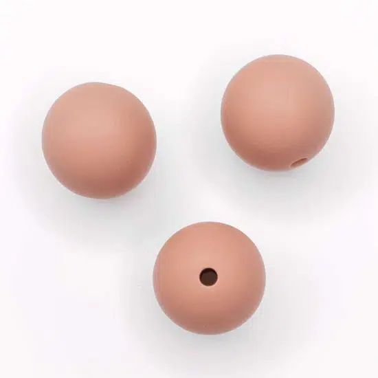 Siliconen kralen caffè latte 15 mm rond bpa vrij bijtring speenkoord