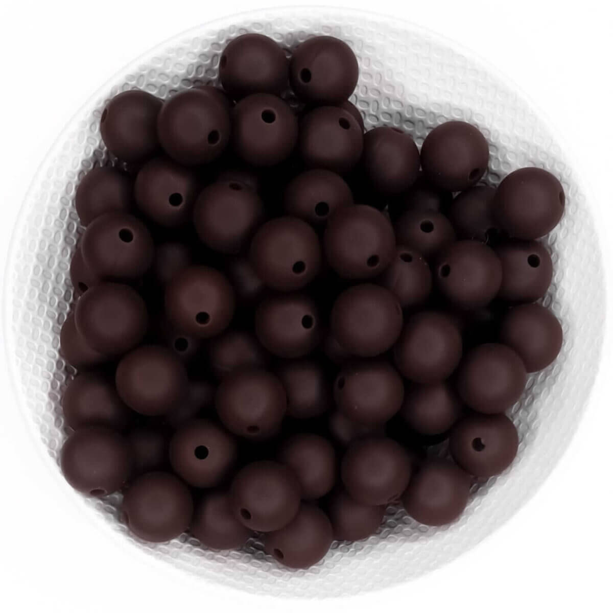 Perles en silicone marron choco sans danger pour les bébés sans bpa 12 mm