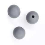 Silicone beads dark gray 12 mm round wholesale pacifier cord