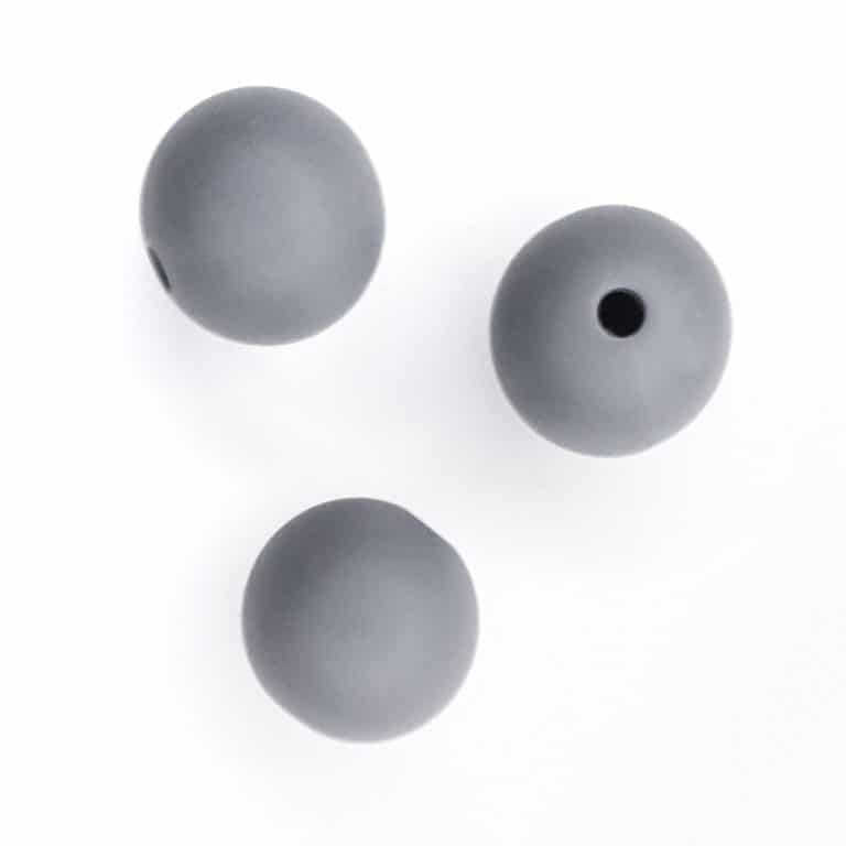 Silikonperlen dunkelgrau 12 mm rund Großhandel Schnuller