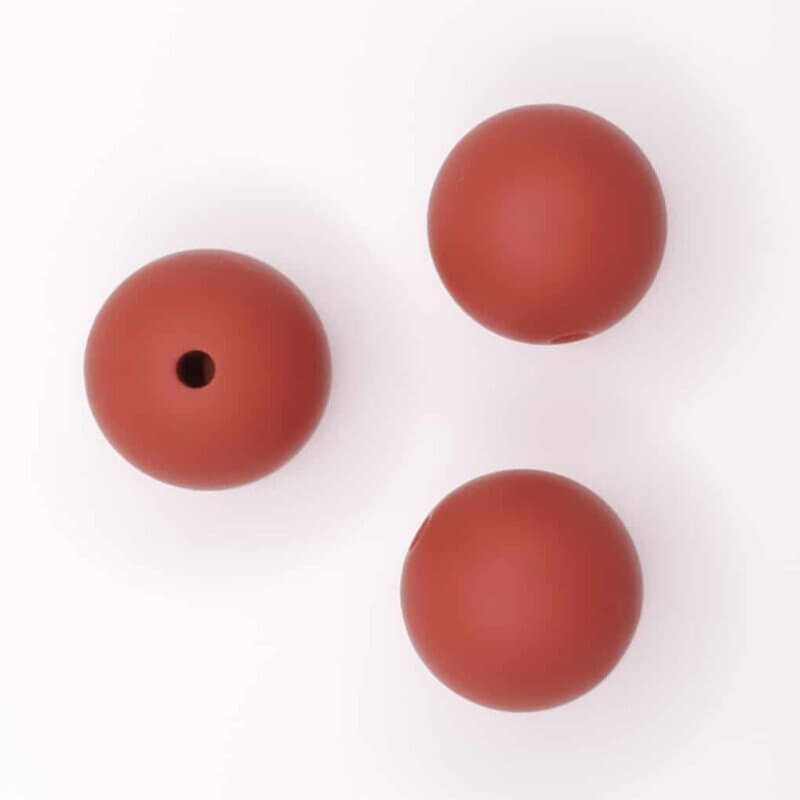 Silicone beads henna 15 mm round bpa free teething ring quality baby safe