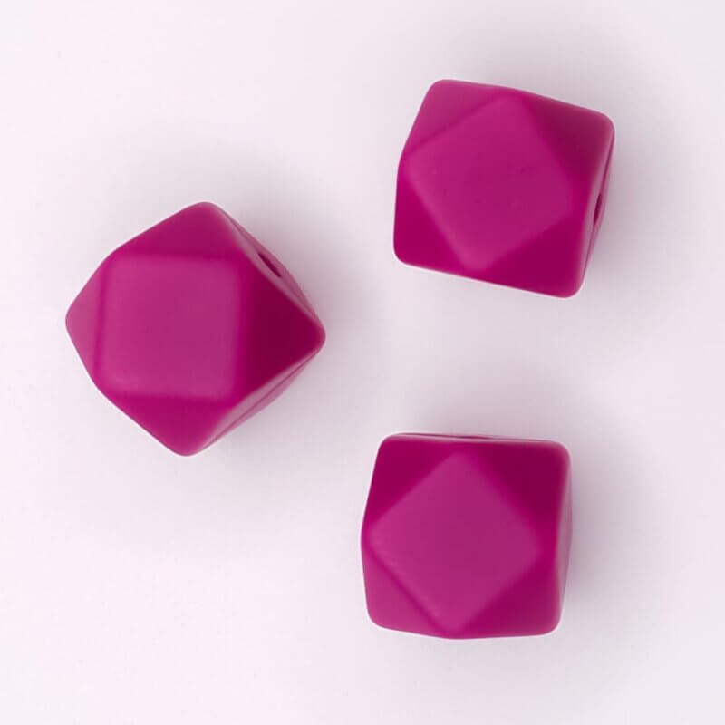 Silicone beads hexagon cyclamen bpa free child safe