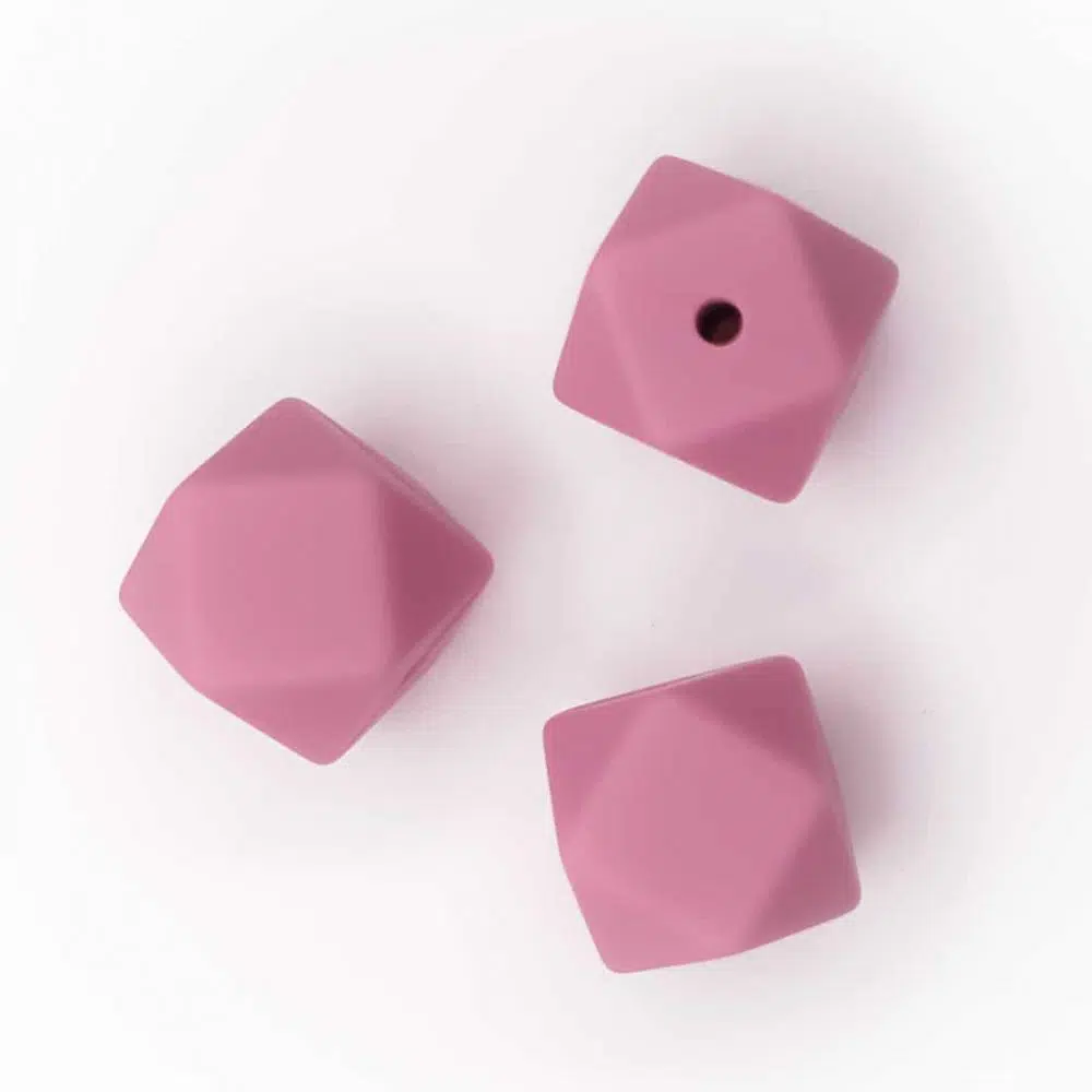 Siliconen kralen hexagon framboos bpa vrij kind veilig