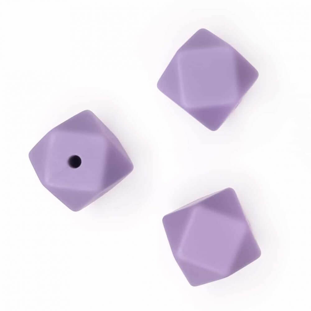 Siliconen kralen hexagon violet bpa vrij bijtring