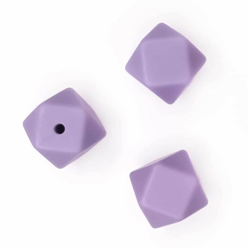 Silicone beads hexagon violet bpa free teething ring