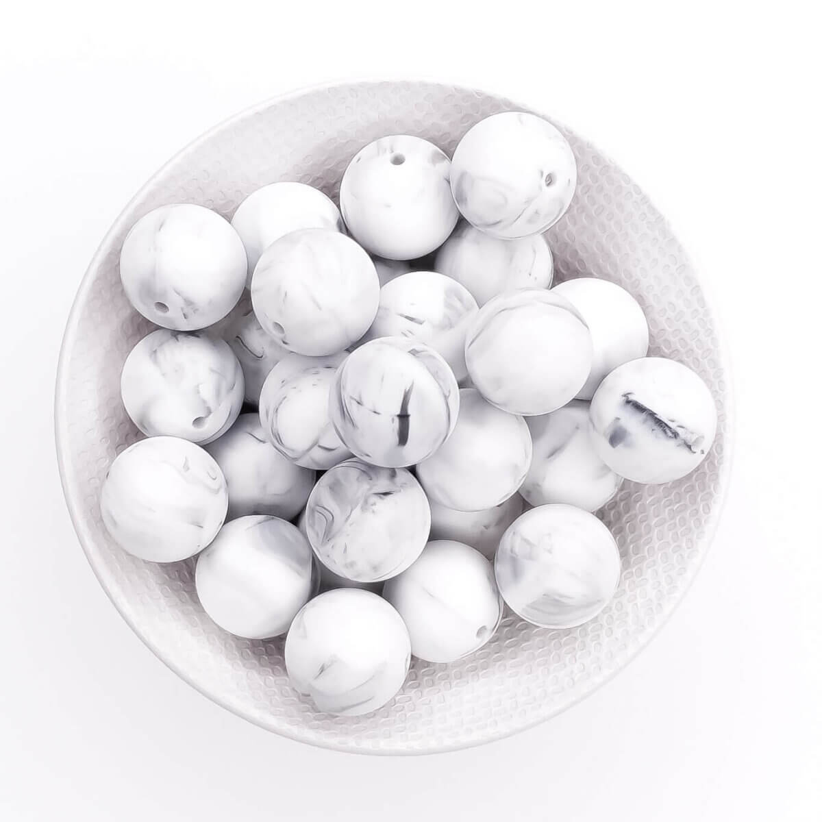 Kleur: Marmer Zwart Wit Formaat: 12 mm rond Aantal: 50 stuks - Bulk Pakket Jootjes Haakcadeautjes