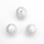 Silicone beads metallic pearl white 15 mm wholesale baby safe bpa free