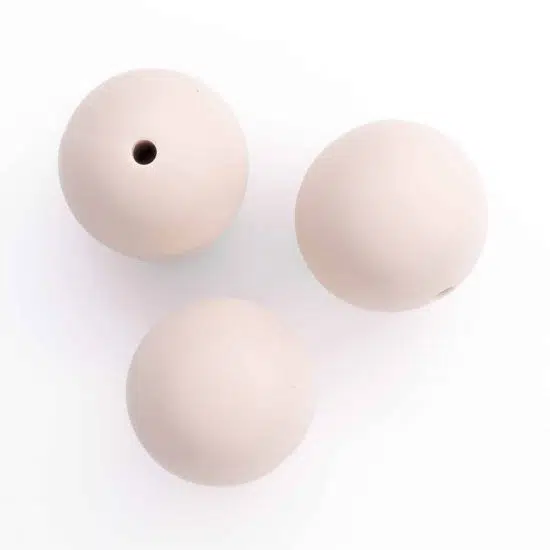 Siliconen kralen old lace 19 mm bpa vrij bijtring baby veilig crème