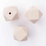 Silicone beads old lace cream 17 mm hexagon bpa free
