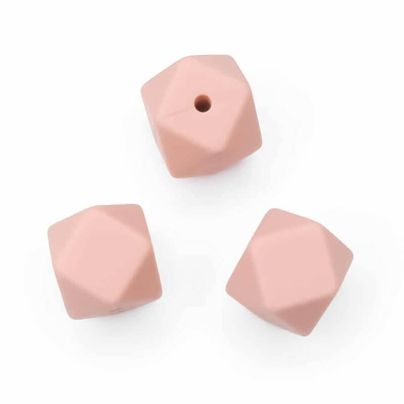 Silicone beads powder nude bpa free hexagon