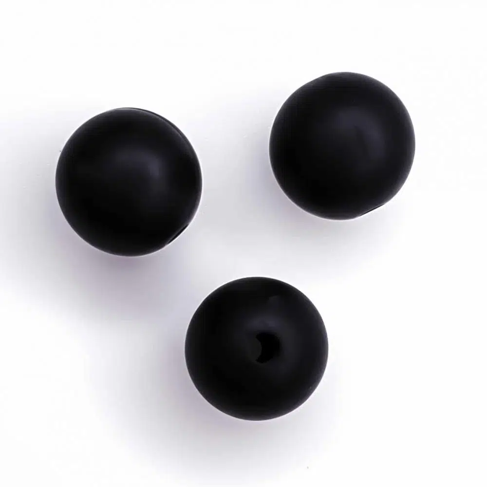 Siliconen kralen rond 12 mm zwart bpa vrij