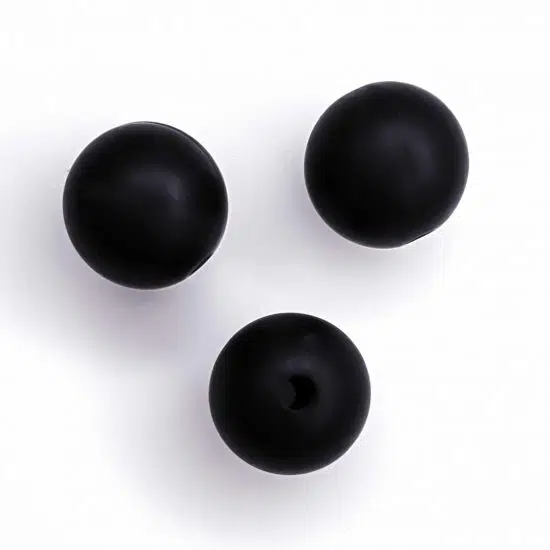 Siliconen kralen rond 12 mm zwart bpa vrij