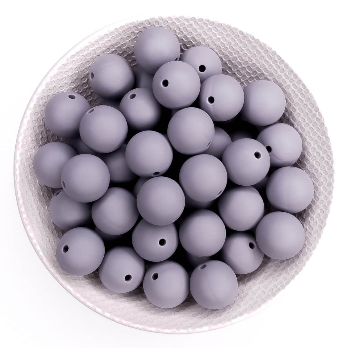 Silicone beads hot medium gray 16 mm round bpa free