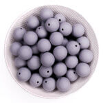 Silicone beads hot medium gray 16 mm round bpa free