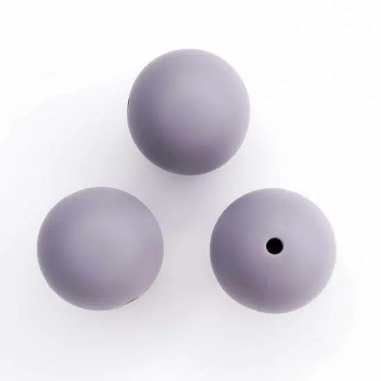 Siliconen kralen warm midden grijs 19 mm baby veilig
