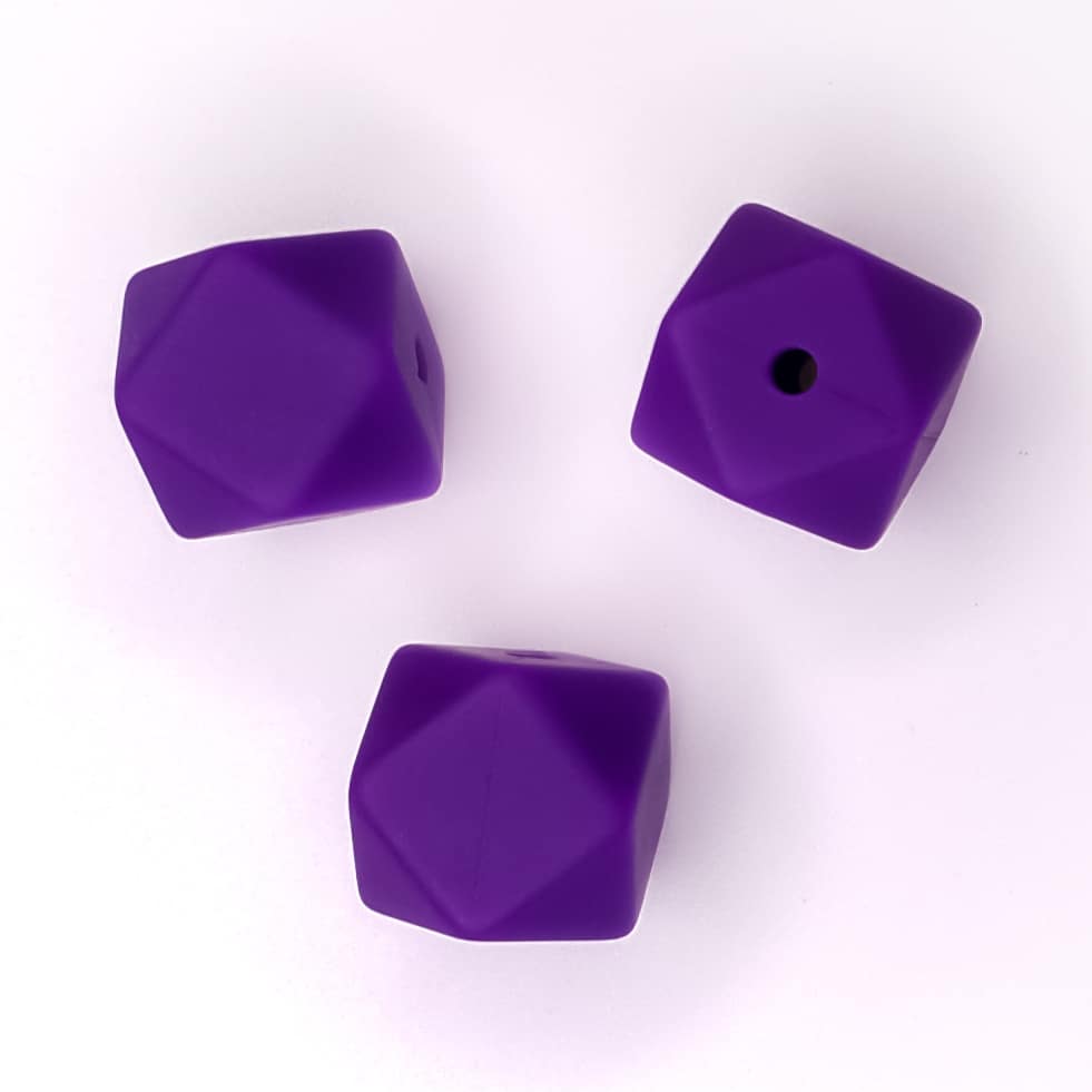 Siliconen kralen wicked paars hexagon baby veilig