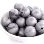 Making silicone beads silver metallic bpa free teething ring