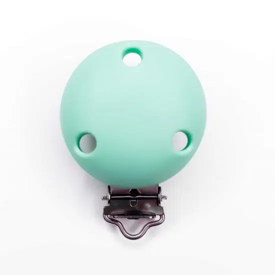 Siliconen speenclip bpa vrij mint groen baby veilig met gaatjes