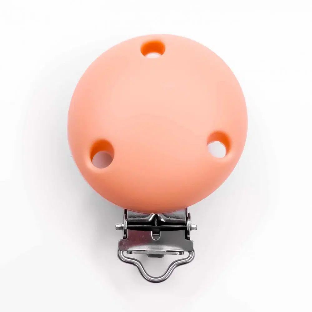Siliconen speenclip bpa vrij oranje cantaloupe baby veilig met gaatjes
